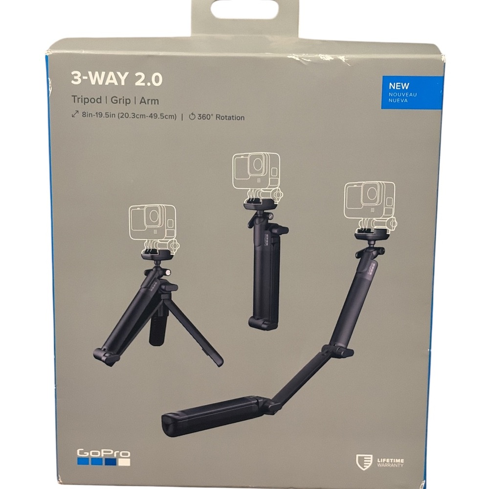 GoPro 3-Way 2.0 Tripod Grip Arm - Black and Blue